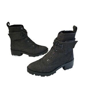 NEW KARL LAGERFELD PARIS Prim Crystal Embellished Platform Boot - Size 8.5